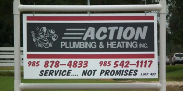 Action Plumbing Heating Sign